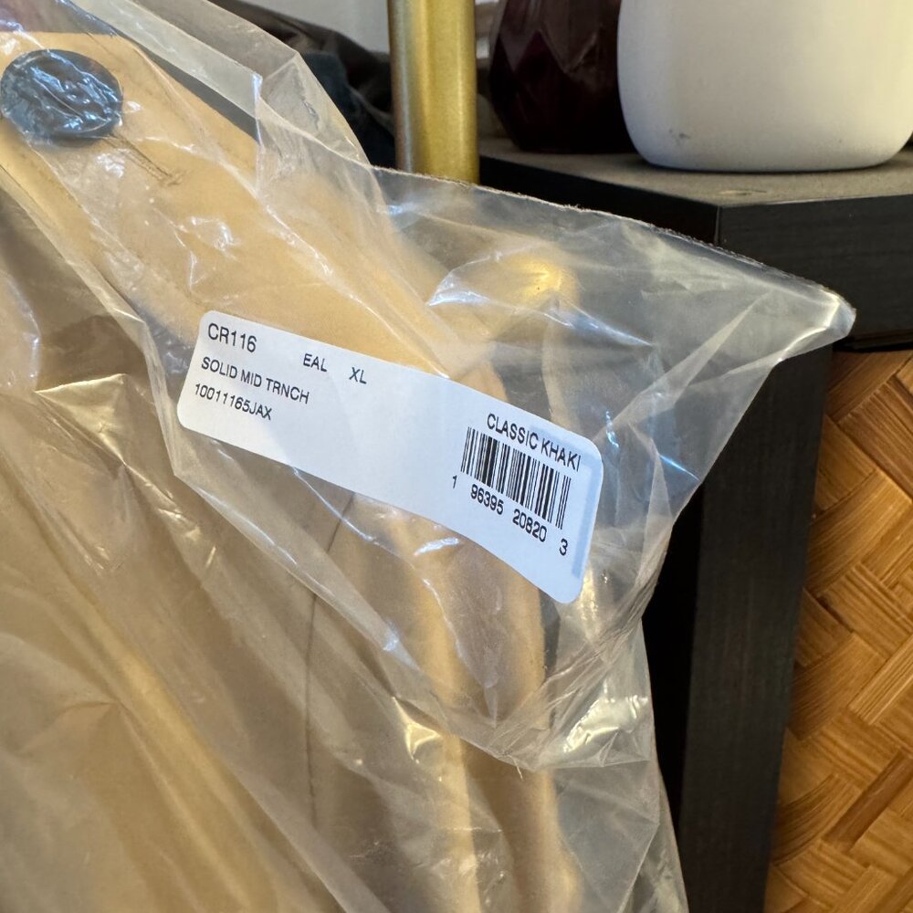 Coach Solid Mid Trench Coat NWT Khaki - Picture 6 of 7